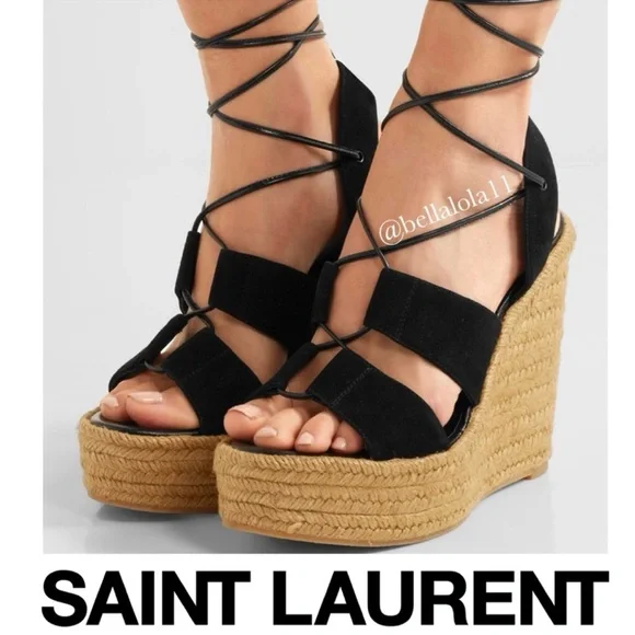 NEW IN BOX SAINT LAURENT LACE UP ESPADRILLES - Picture 10 of 13